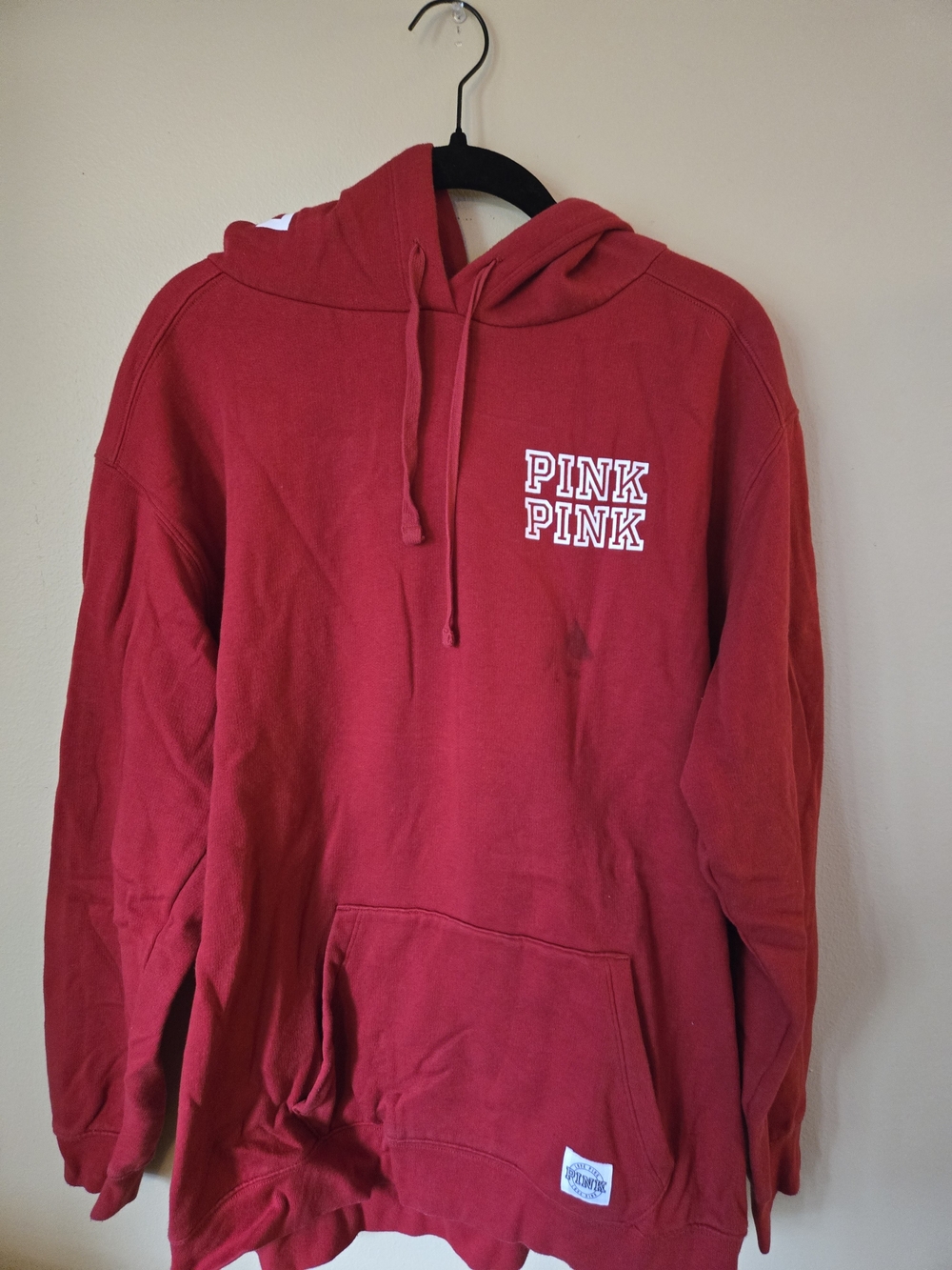 PINK Victoria's Secret Red Hoodie with White Logo